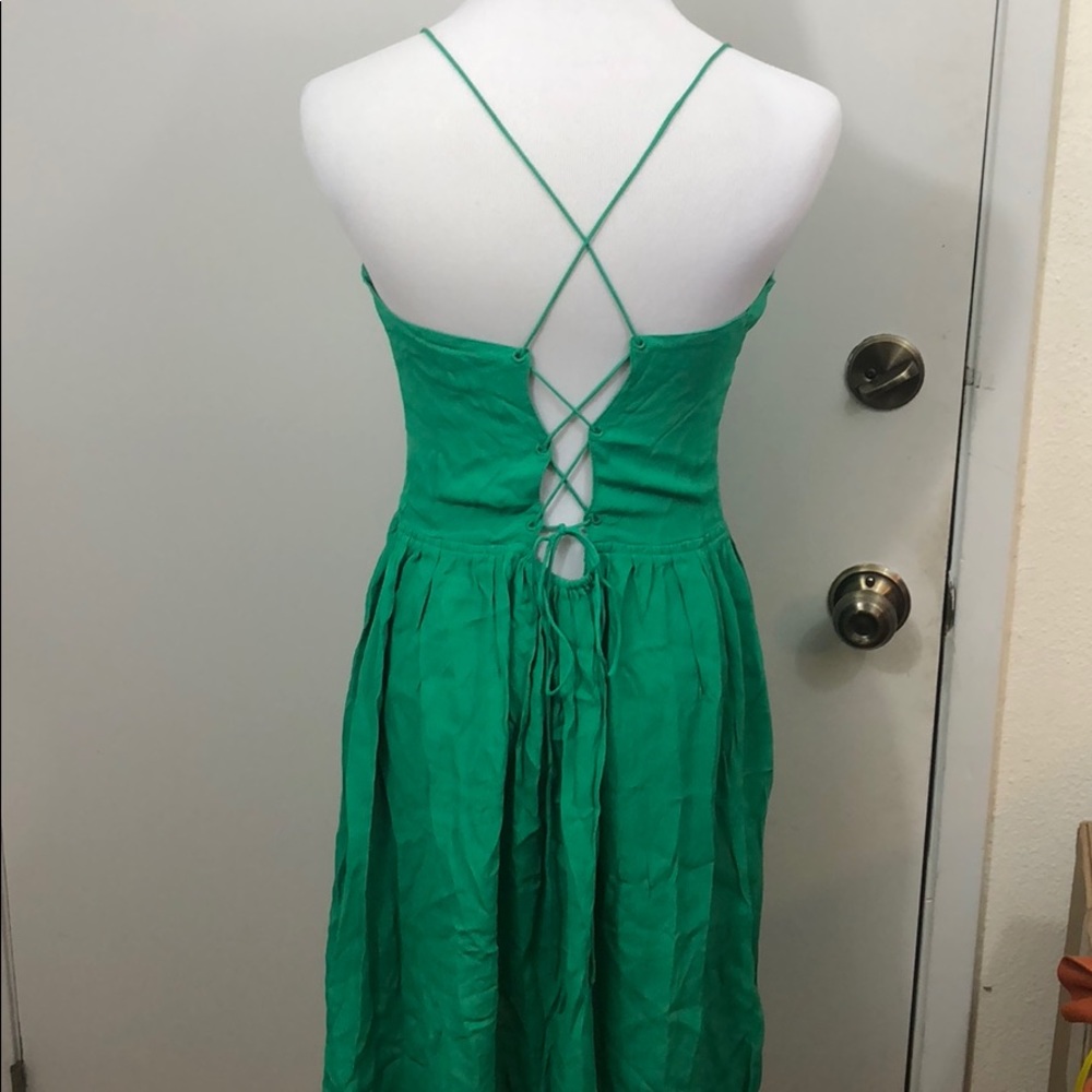 ASOS green lace-back dress